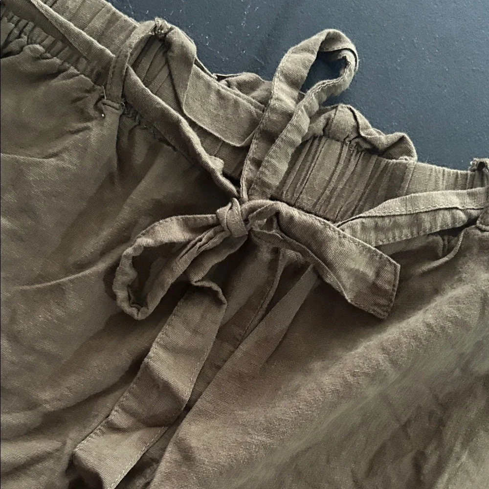 High Waist Olive Women's Shorts - Picture 5 of 8